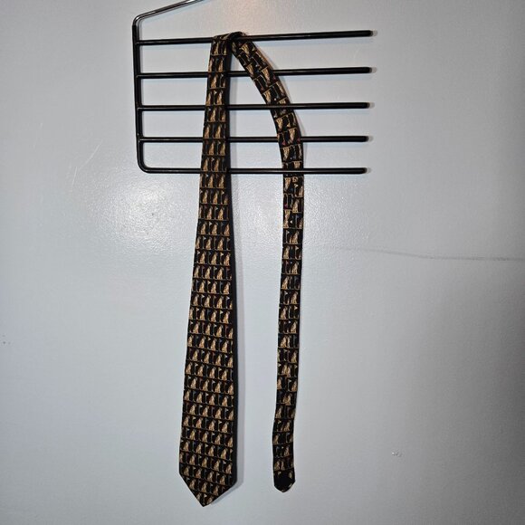 Vintage Brooks Brothers Blue Silk Tie Tigers & Golf Made in USA 3.75" x 57" - Picture 5 of 7